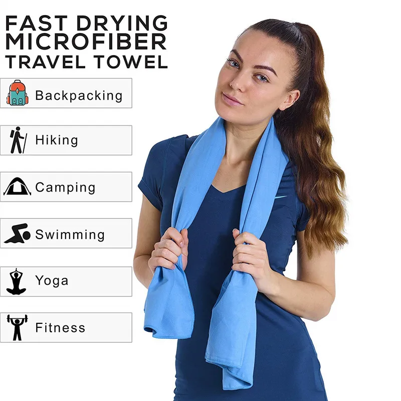 Conjunto de toalha de viagem de microfiber