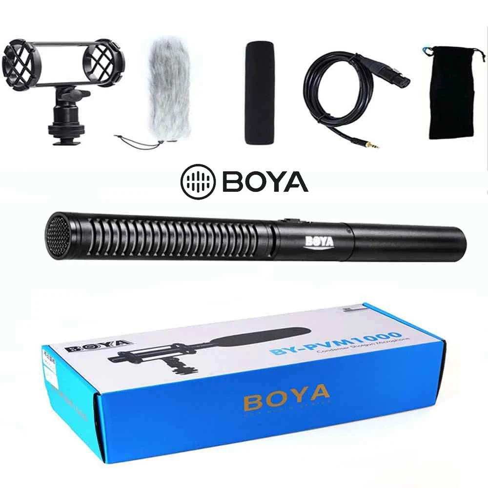 BOYA BY-PVM1000 Профессиональный DSLR конденсатор направленный микрофон видео интервью отчет для Canon Nikon sony камера лобовое стекло