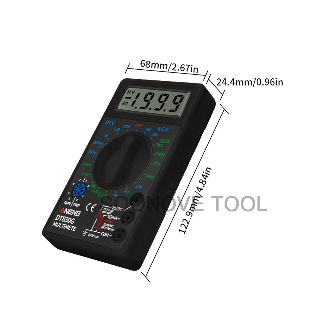 ANENG DT830G цифровой мультиметр AC/DC Автоматический диапазон ручные ЖК-цифровые мультиметры Вольтметр Амперметр Ом зуммер тестер
