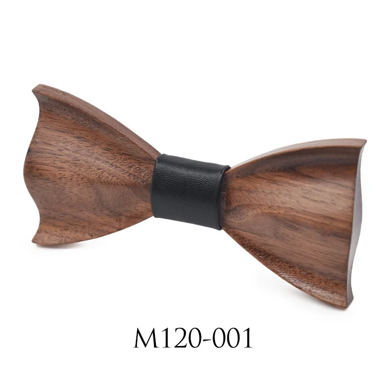 M120-001 Новинка, 3D деревянный галстук, Pocekt, квадратные запонки, модный деревянный галстук-бабочка, Свадебный галстук, ручная работа, корбата, деревянные Галстуки Gravata - Цвет: M120-001