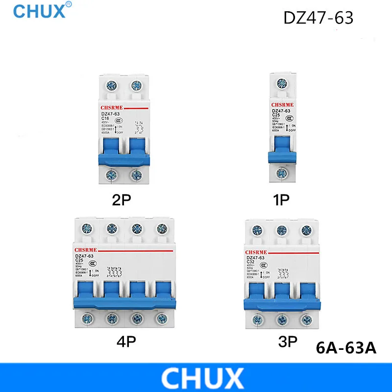 

Circuit Breaker DZ47-63 C45 1P 2P 3P 4P 6a 10a 16a 20a 25a 32a 40a 63a Household Home improvement Air switch MCB