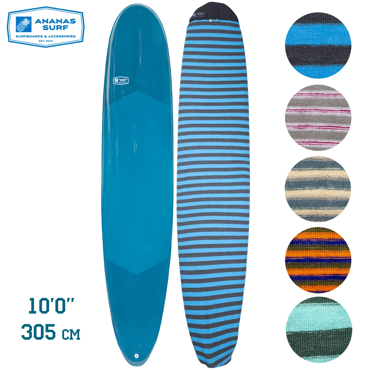 8'0 Zok Surf Longboard/Surfboard/Board Sock/Mint Green 