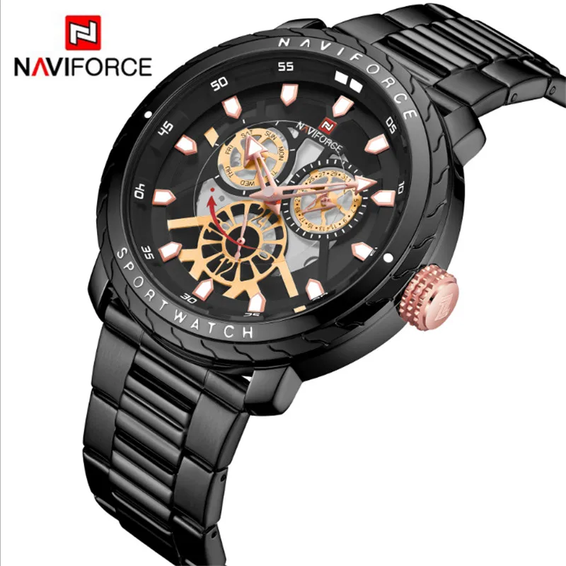 

NAVIFORCE Men Sport Watch Waterproof Wristwatch Military Army Business Stainless Steel Quartz Male Clock Relogio Masculino 9157