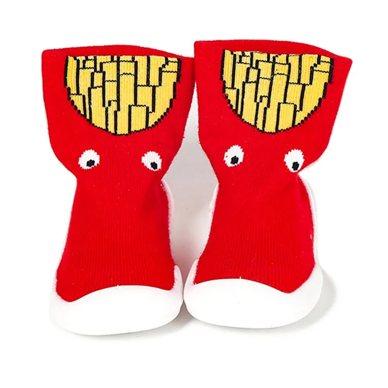 Зимние носки для малышей с героями мультфильмов; нескользящие хлопковые детские носки-тапочки с кожаной подошвой; носки для новорожденных
