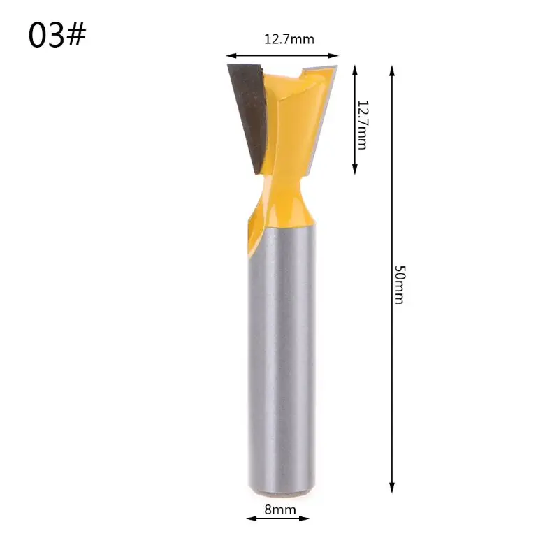 

8mm Shank 14 Degree Grade Industrial Rod Dovetail Router Bit Swallow Tail Woodworking Etching Milling Tools For Wood Cutter C63E