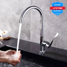 Gavaer, классический кухонный кран, поворотный кран с керамической пластиной, катышки, краны, вращение на 360 градусов, кран для воды, современный, для горячей и холодной воды