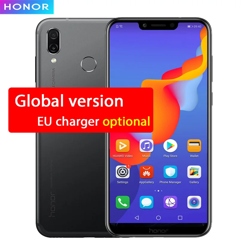Huawei Honor Play 4GB 64GB 6.3 inch Kirin 970 Octa Core Android 8.1 Cellphone 2340x1080 Quick Charger 9V/2A 16.0MP Fingerprint