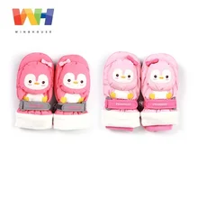 Южнокорейские детские лыжные перчатки с рисунком, зимние теплые водонепроницаемые ветрозащитные нескользящие перчатки для девочек