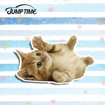 

Jump Time 13cm x 8cm Cute Playful kitten Cat Graphics 3D Animal Pet Car Stickers and Decals Vinyl Car Wrap Waterproof Decoration