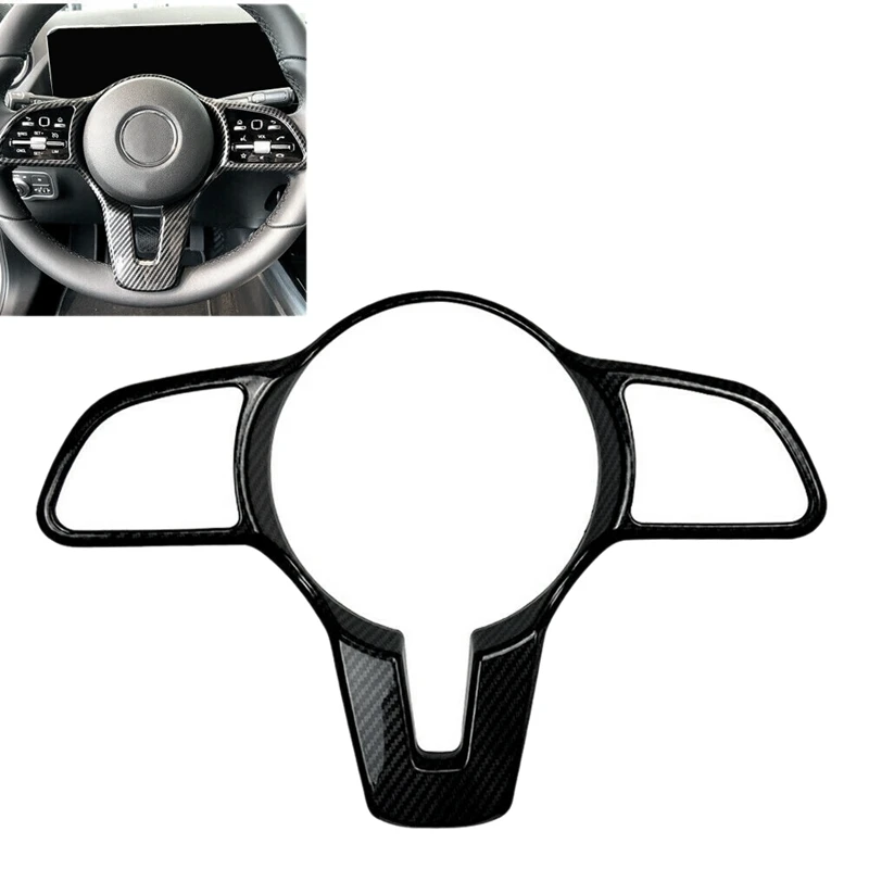 

Carbon Fiber Steering Wheel Trim Cover for Mercedes Benz A/B/C/E/CLA/GLA/GLB/GLE Class 2019+