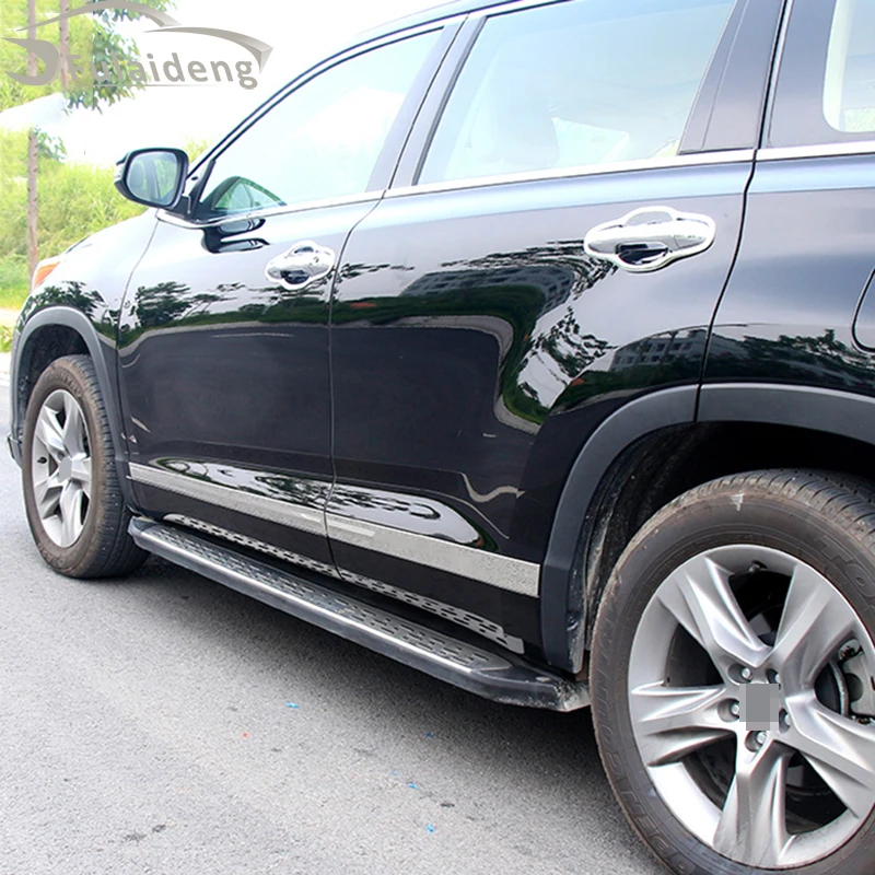 6 шт. для Toyota Highlander- из нержавеющей стали боковой рельефная Накладка для отделки автомобиля стильный аксессуар