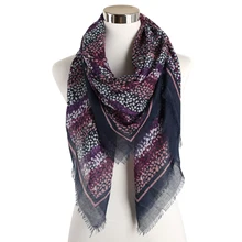 FOXMOTHER, новая мода, большой шарф в фиолетовый горошек, цветочный квадратный шарф, большая бандана, женская накидка, хиджаб, шаль, женский платок, 135*135 см