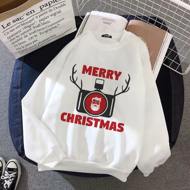 Женский свитер на год и Рождество, модная зимняя одежда, Повседневный пуловер белого цвета с длинным рукавом, Harajuku размера плюс, женский свитер