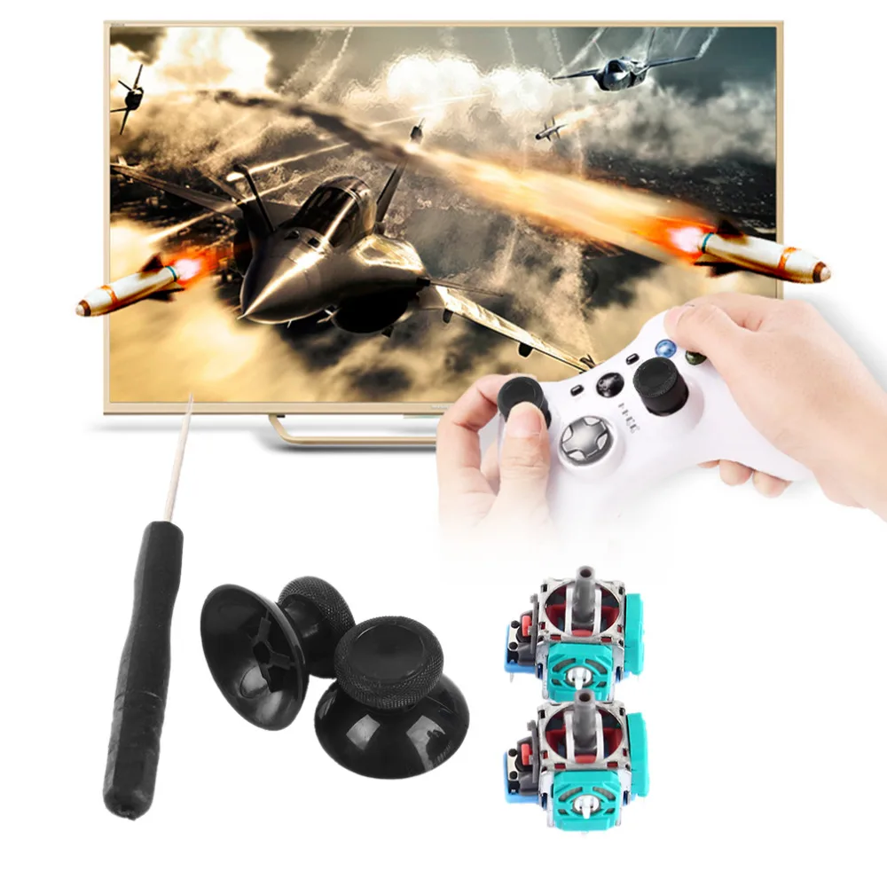 

2 Set 3D Analog Joystick 3 Pin Sensor Module Potentiometer with Thumb Sticks for Playstation 4 PS4 Controller Repair Wholesale
