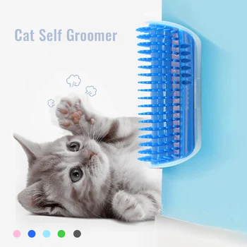 

Pet Product For Cat Self Groomer Wall Brush Corner Cat Massage Self Groomer Comb Brush With Catnip Cat Rubs with a Tickling Comb