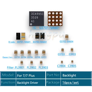 

5sets/lot for iPhone 7/7p LED Backlight solution Kit driver IC U3701+D3701+D3702+C3725+C3703+C3702+filter FL3901 FL3902 FL3903