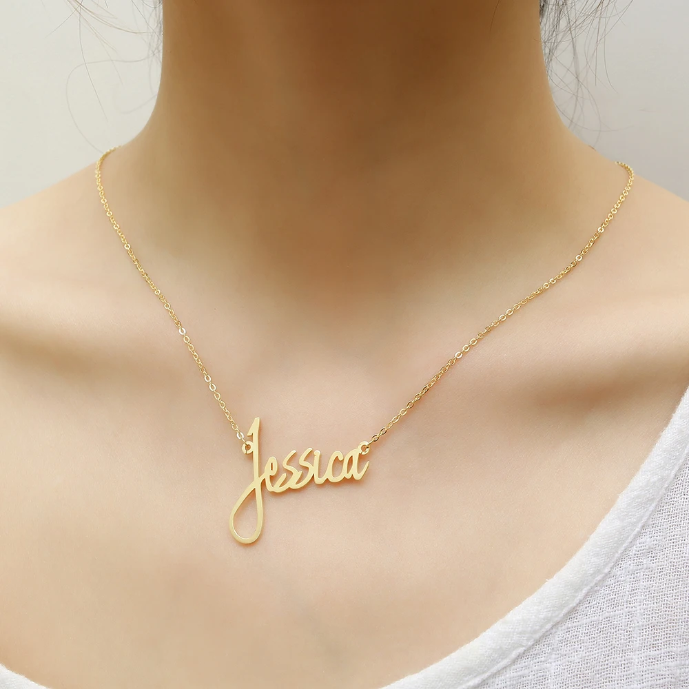 L11 Handwriting Personalized Name Necklace for Woman Necklaces & Pendants Stainless Steel Custom Name Necklace Birthday Gift (3)