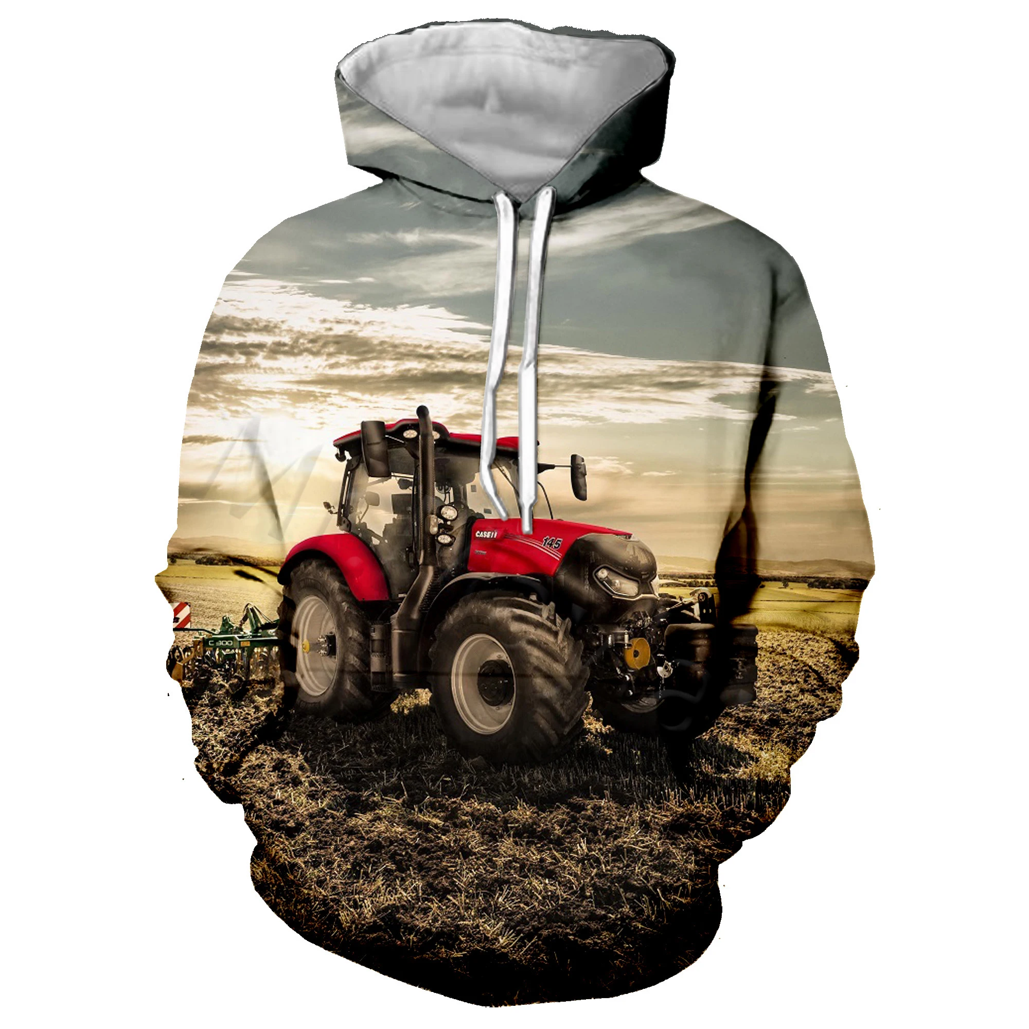 2021 autumn and winter car tractor pattern 3D printing cool jacket men and women hip-hop sweatshirt unisex