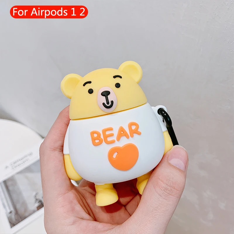 482 Беспроводная Bluetooth гарнитура мультфильм милый чехол для Apple Airpods 2 наушники силиконовый мягкий защитный чехол для Airpods аксессуары - Цвет: 482