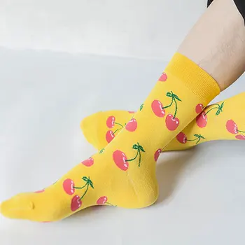 

Fashion Hip Hop Cartoon Men Socks Funny Striped Letter Pattern Skateboard Breathable Happy Socks 1 pair
