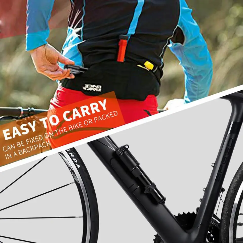 Mountain Road Bike Bicycle Pump 100PSI Ball Inflator with Mounting Bracket