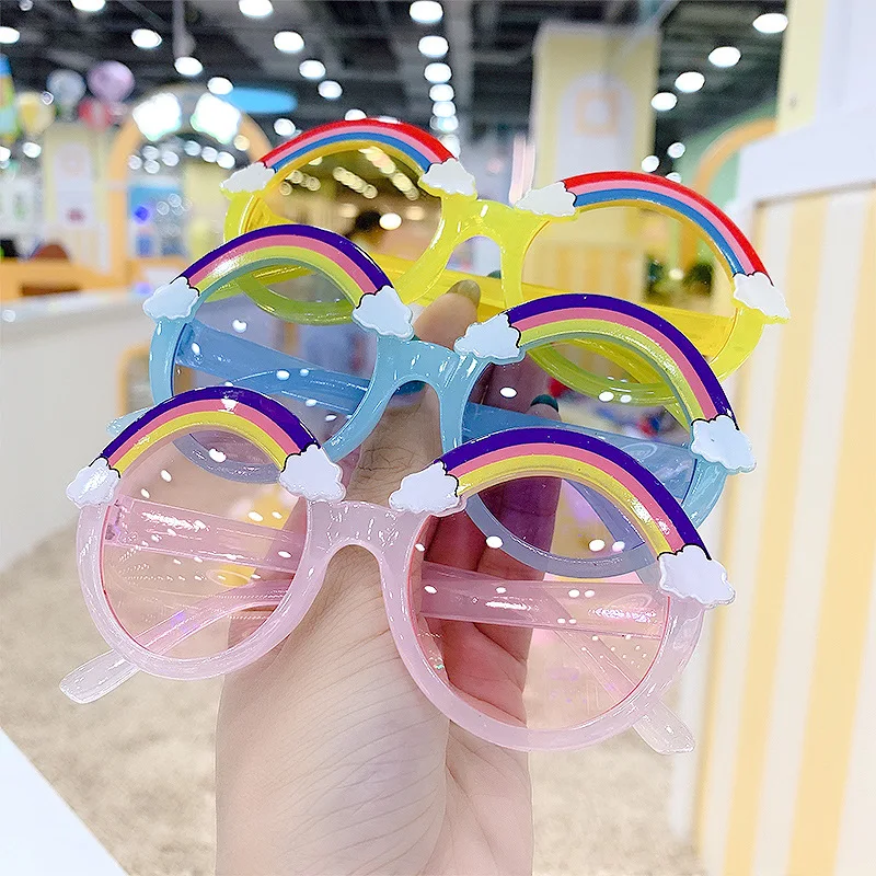 NONOR Child Adult Holiday Fashion Round Box Glasses Cute Decorative Children Eyeglass Personality Rainbow Cartoon Sunglasses | Аксессуары