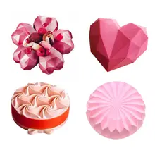 SILIKOLOVE 4pcs/set Round Heart Shape Silicone Cake Mold For Baking Decorating Tools 3D Silicone Mousse Dessert Pan Moulds Forms
