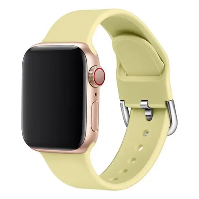 Силиконовый ремешок для apple watch band 44 мм 40 мм apple watch 5 4 3 band 38 мм 42 мм iwatch band 5 correa браслет ремешок для часов - Цвет ремешка: yellow