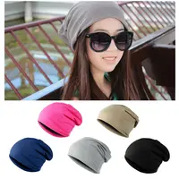 Women Men Stylish Beanie Hat Thin Hip-hop Soft Stretch Slouchy Skull Cap 2