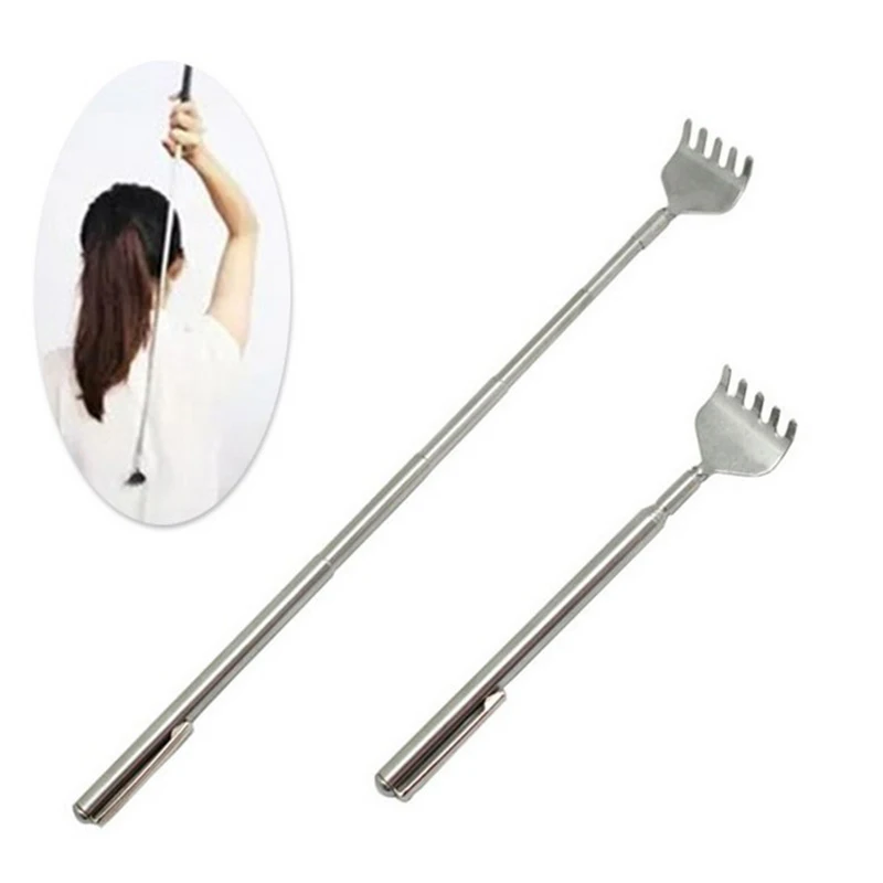 

New Stainless Steel Back Scratcher Telescopic Extendable Cool Itch Massager Handy Pocket Pen Clip Relaxation Back Scratcher