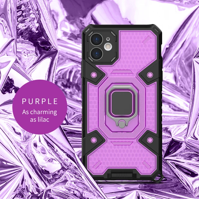 Magnetic Metal Finger Ring Holder Anti-Fall Case For iPhone 13 Pro Max 12 Mini 11 Pro Max Xs Max XR X Mobile Phone Holder Cover Pink