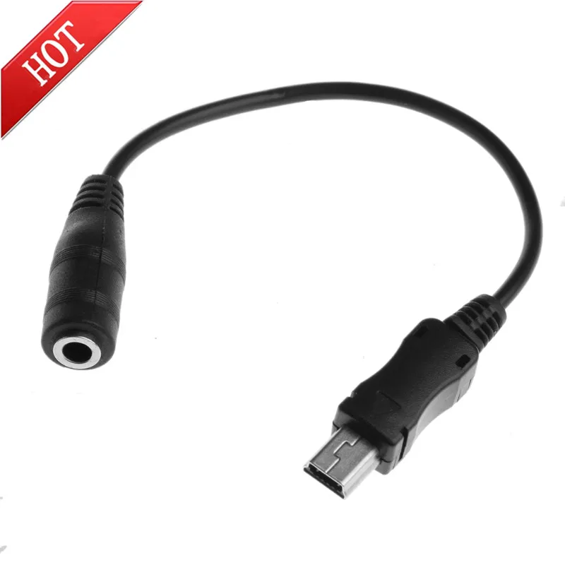Кабель адаптер для наушников Mini USB 5 контактов штекер 3 мм гнездо Aux аудио 15