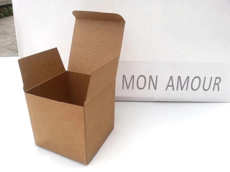 

5pcs Small Size Kraft Gift Box Cream Jar Bottle Packaging Brown Paper Boxes DIY Square Handmade Soap Box Cardboard Candle Box