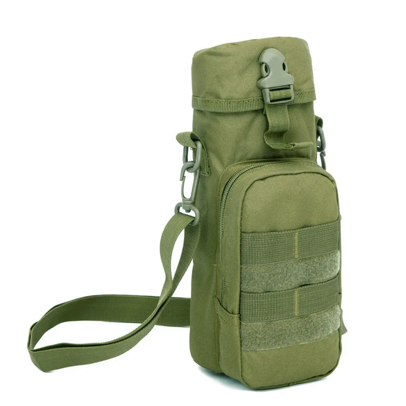Армейский зеленый На открытом воздухе Molle чайник мешок бутылки воды поясная сумка с плечевым ремнем для охоты - Цвет: Армейский зеленый