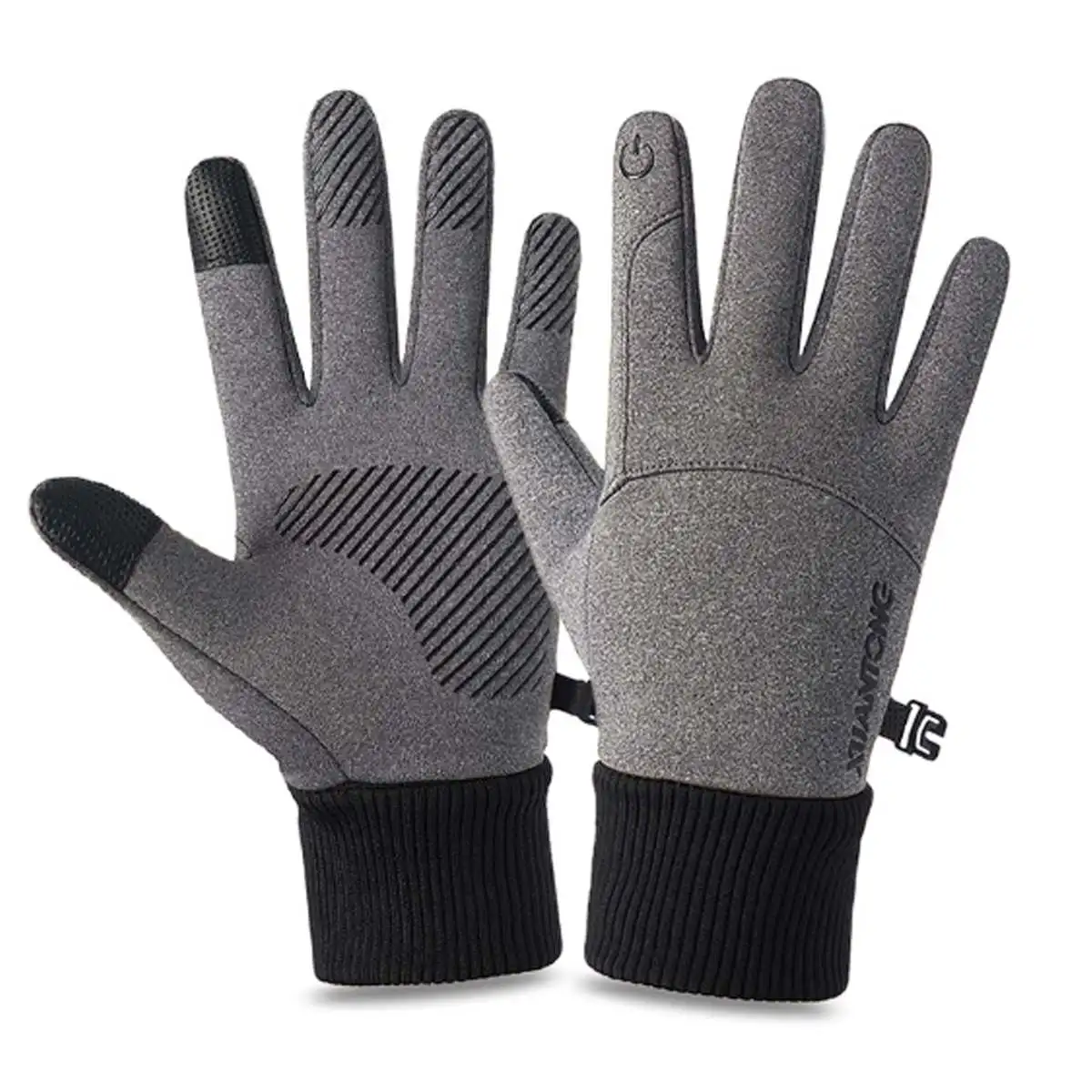 Серый Winter Warm Thermal Gloves Ski Snow Snowboard Gloves Cycling Touchscreen Waterproof Winter Gloves for Men Women - Цвет: Серый