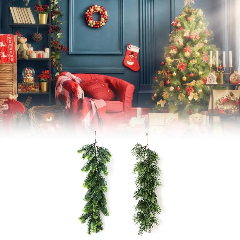 

Christmas Pendant Decoration Artificial Rattan Christmas Pine Wreath Simulation Green Garland For Christmas Decoration Xmas Tree