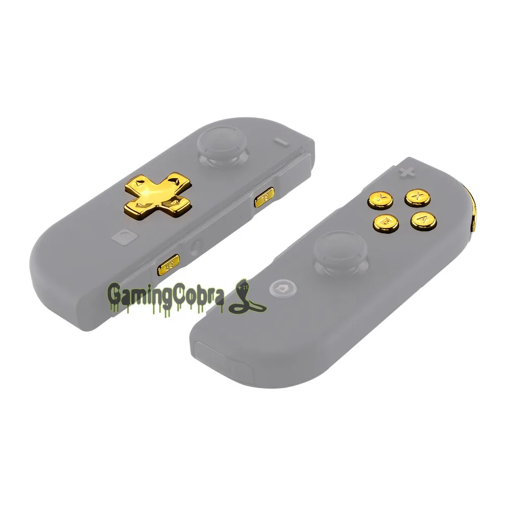 Хромированная Золотая Замена D-pad ABXY Keys SR SL L R ZR ZL триггер полный набор кнопок w/инструменты для nintendo Switch Joy-Con