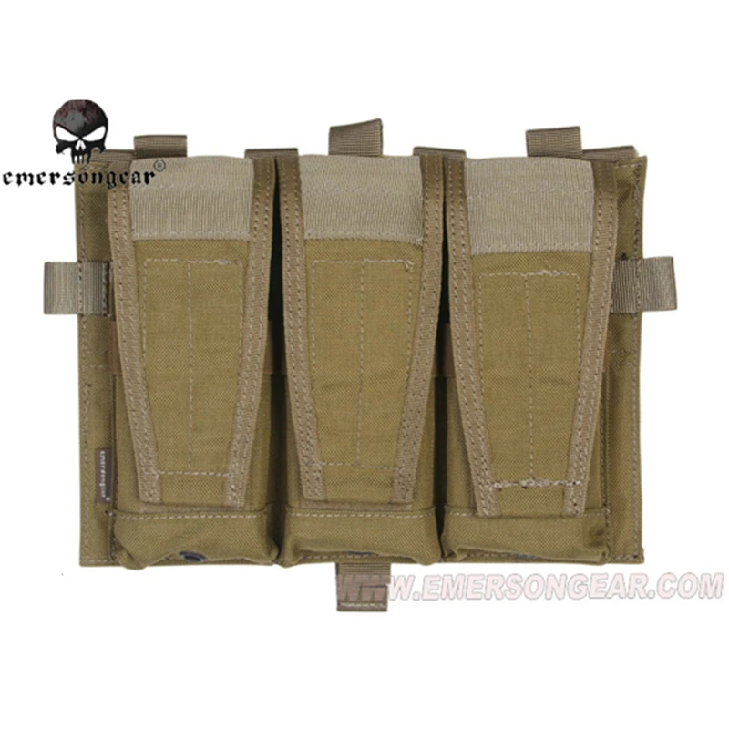 Тактический тройной чехол emersongear для AVS со съемным клапаном M4 M16 AR15 5,56. 223 тактические Чехлы MOLLE Чехлы для страйкбола - Цвет: KH