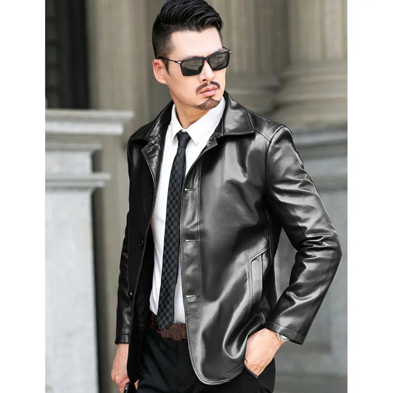 Idopy кожаная мужская куртка из искусственной кожи, деловая Повседневная Верхняя одежда, мотоциклетные куртки для мужчин
