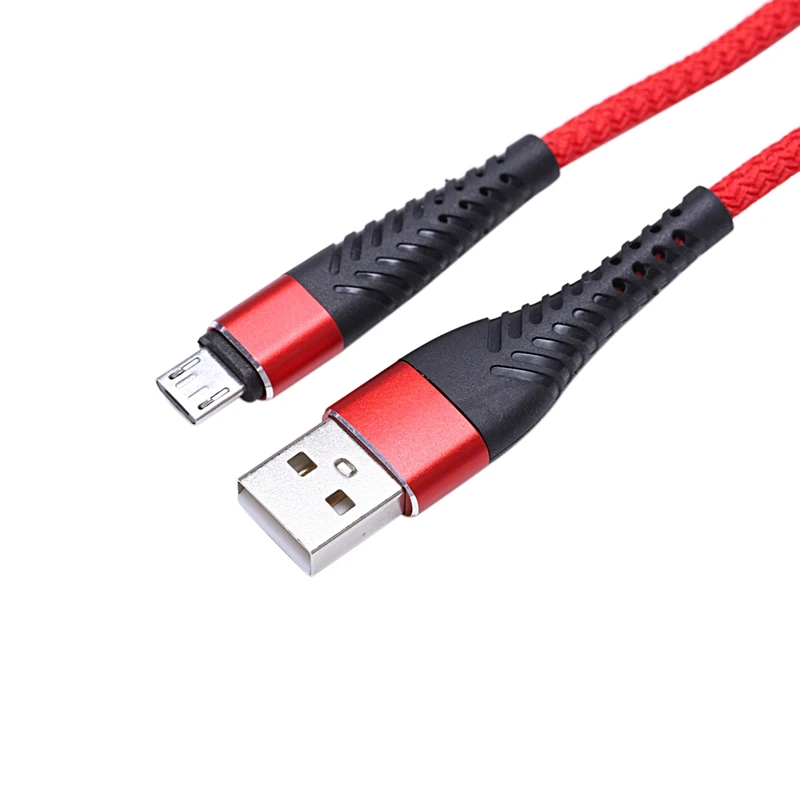 1M Micro-USB Braided Fish Tail USB Durable Cable Data Fast Charging for Android Xiaomi Redmi Note 4X 2A Fast Charge Data Sync Co