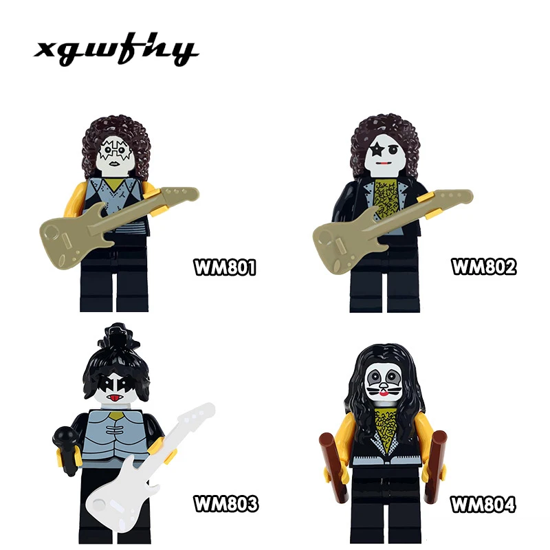 

Hot Single Band Singer Kiss Simmons Stranger Things Mike Dustin Lucas Eleven Will building block toys for children JM123