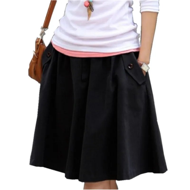 Женская юбка миди с высокой талией, дизайнерская повседневная юбка размера плюс, винтажная плиссированная юбка, европейский стиль, женские юбки до колен