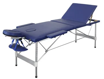 Blue Массажная кровать Портативная Складная трехстворчатая из алюминиевого сплава красота тела татуировка Массажная терапия кровать 70 см Wideth - Цвет: Blue