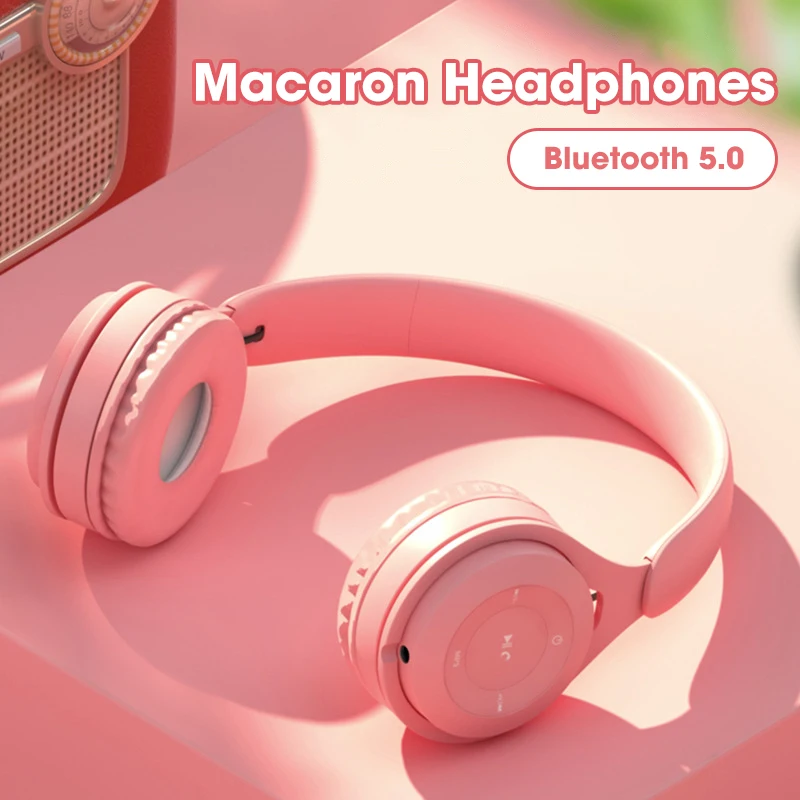 Pink Headphone Nirkabel Bluetooth 