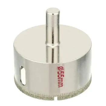

SHGO HOT-55mm Dia Diamond Particles Coating Tip Hole Saw Drill Bit for Glass