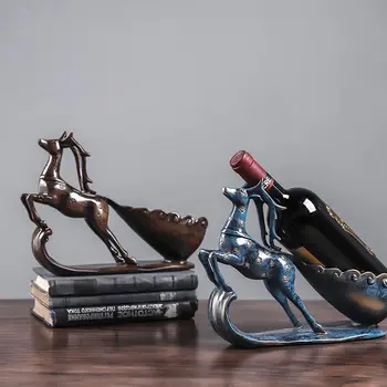 

Resin Sika Deer Sculpture Resin Wine Rack Best Wine Bottle Holder Wine Stand Home Bar Restaurant Decor Crafts Storage Organizer