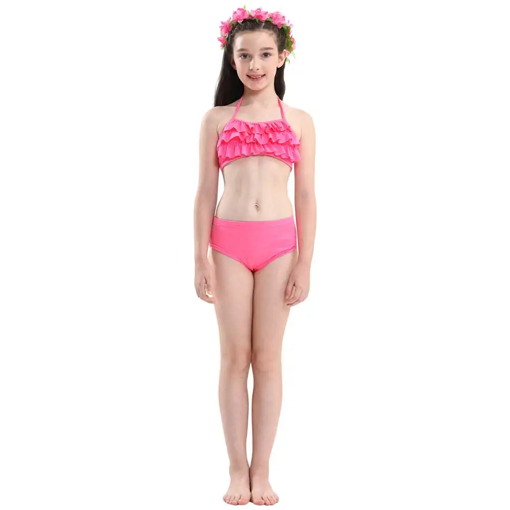 Girls Walkable And Swimmable Mermaid Tail Swimsuit Cosplay Costume Kids Children Bikini And Sparkle Mermaid Swimtail