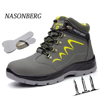 

NASONBERG Construction Work Shoes Steel Toe Cap Anti-smashing Safety shoes For Men Winter Men Shoes Safety Work Boots