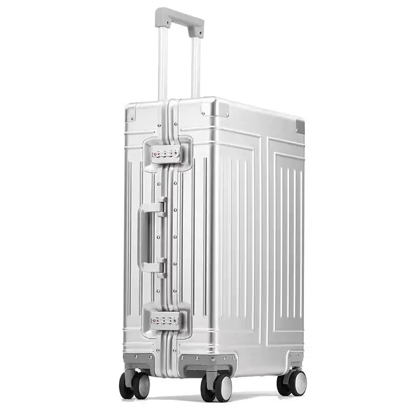 Graspdream Aluminum Travel Suitcase Hard Trolley Case Aluminium Rolling Luggage 20"24"26"28"Inch with Universal wheel travel luggage
