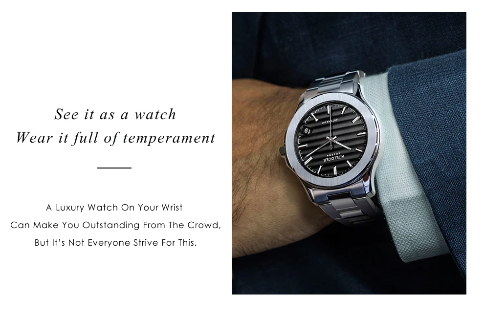 AGELOCER Новая коллекция самовзводные механические мужские часы запас хода 80 часов Роскошные автоматические часы золото 316L сталь